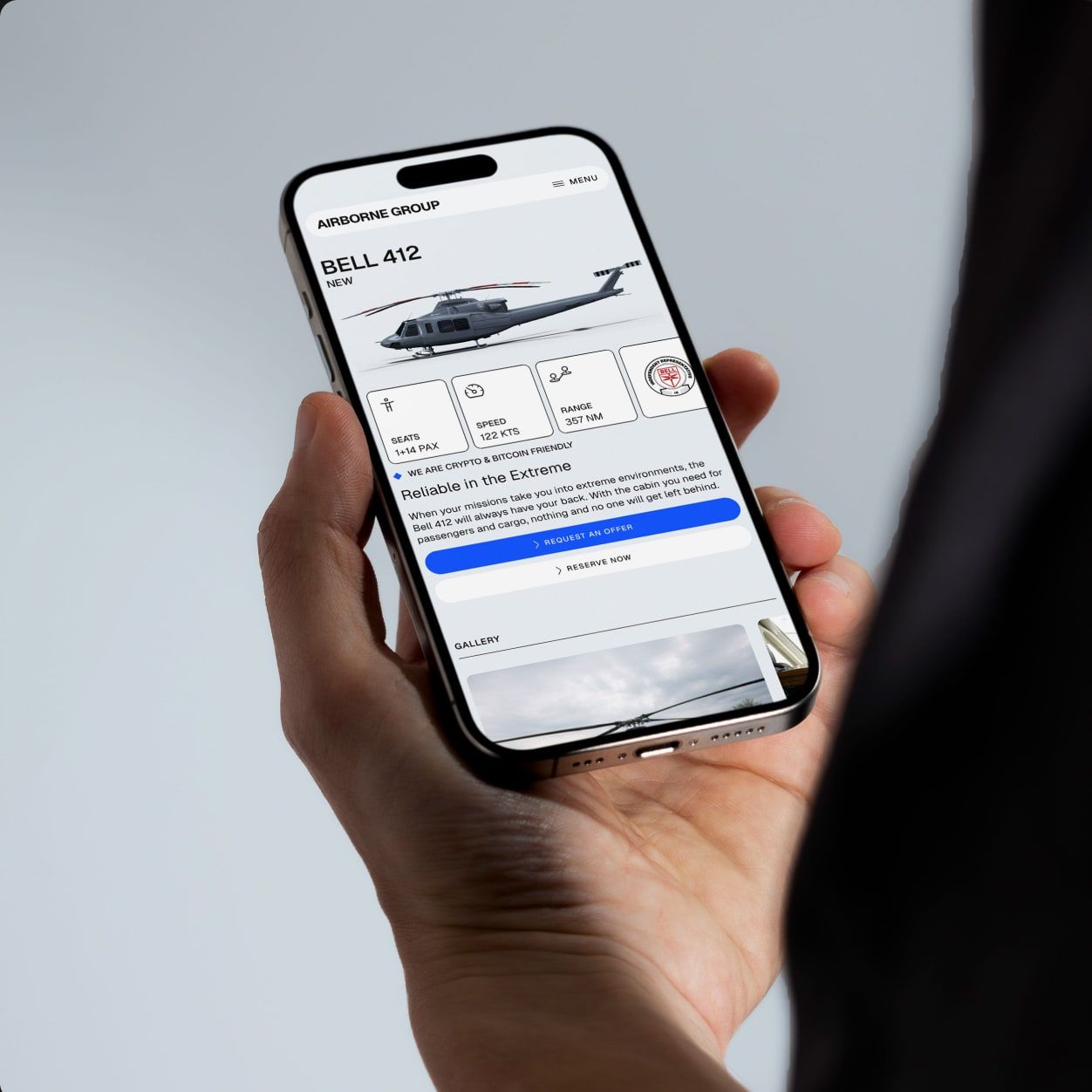 Airborne website design