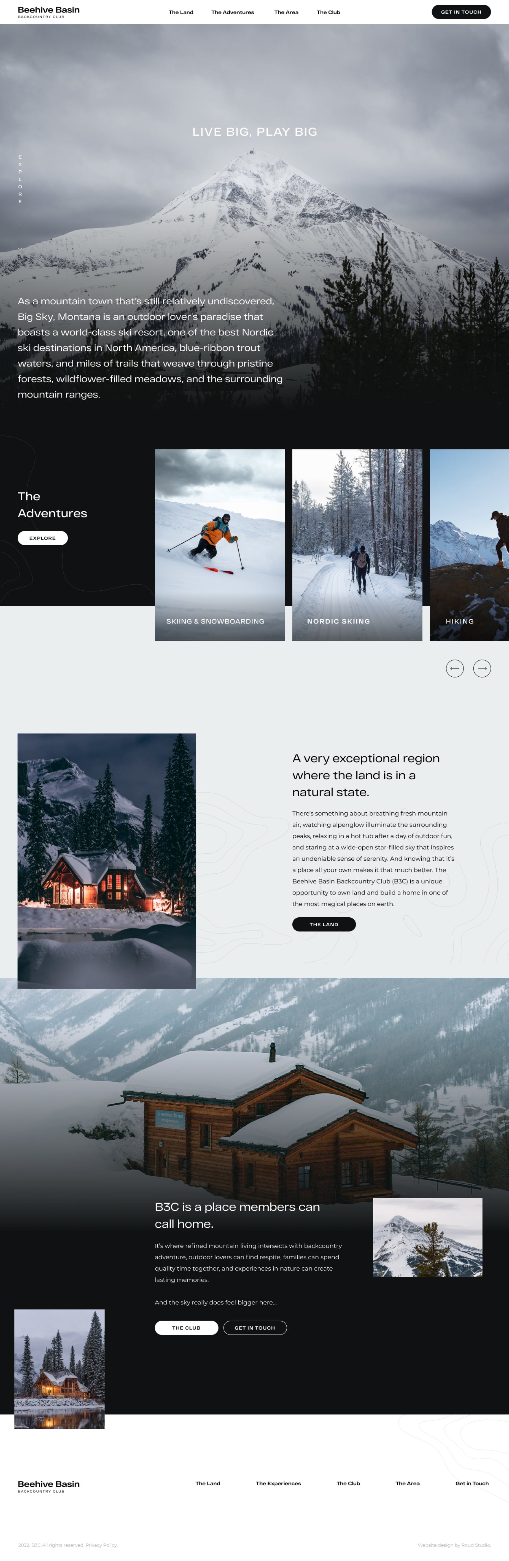 beehive-basin website design