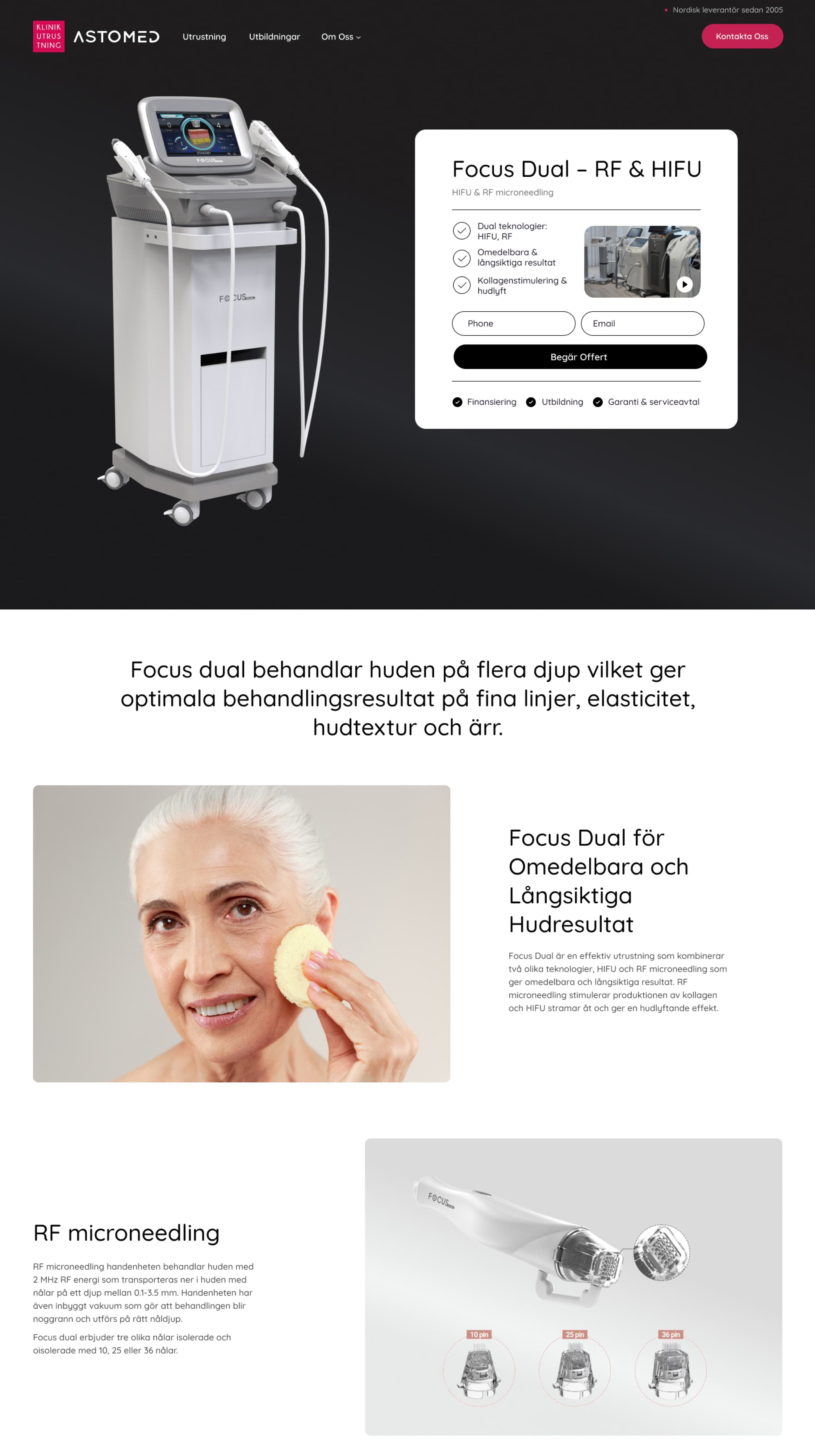 klinikutrustning website design