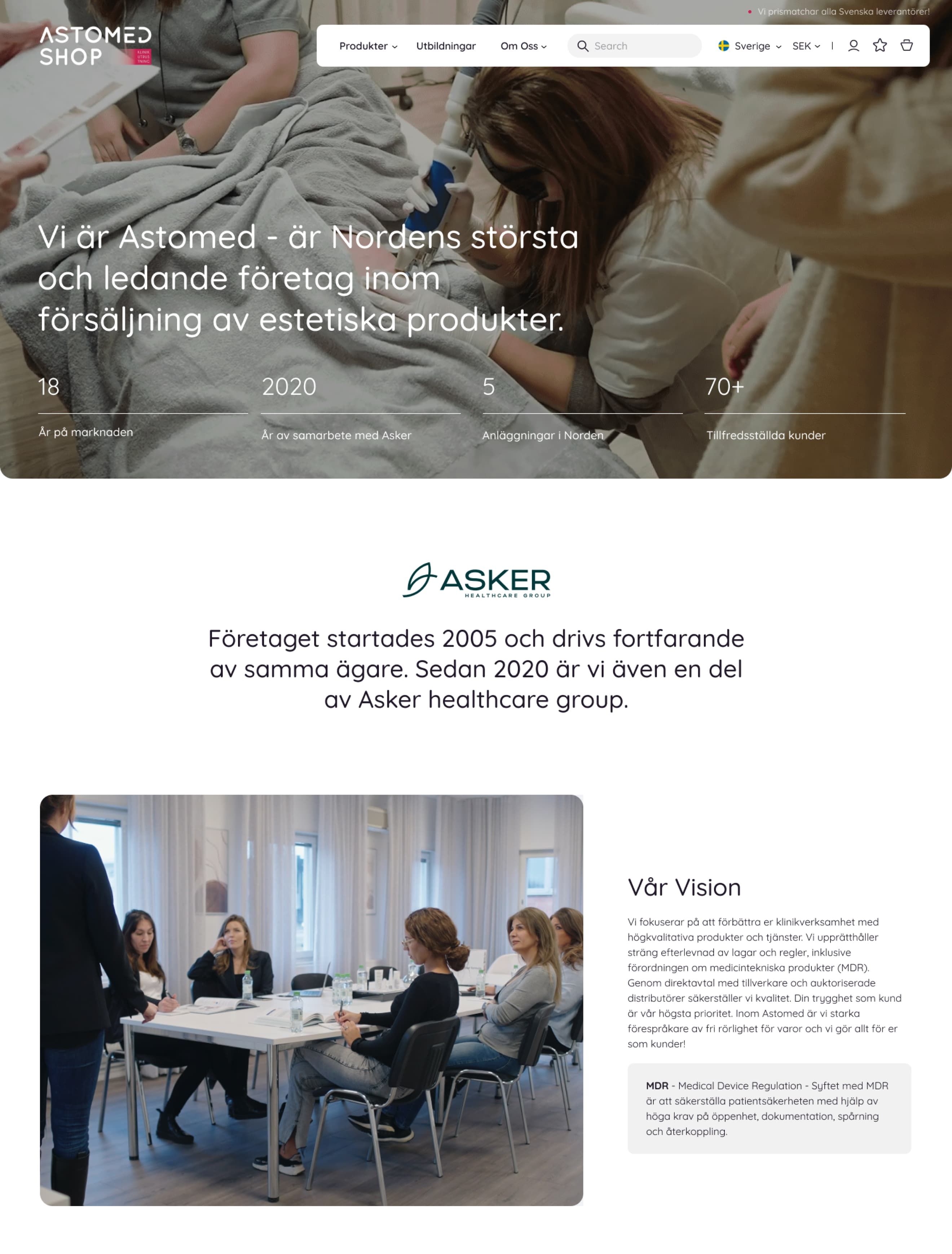 astomed website design