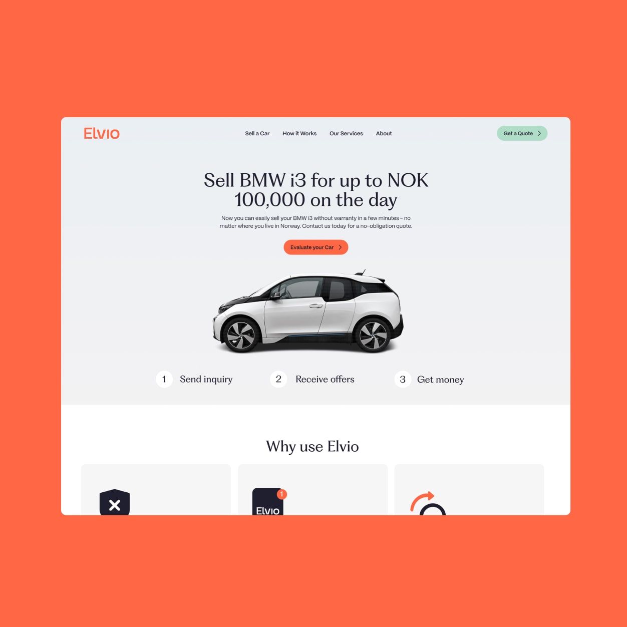 Elvio website design