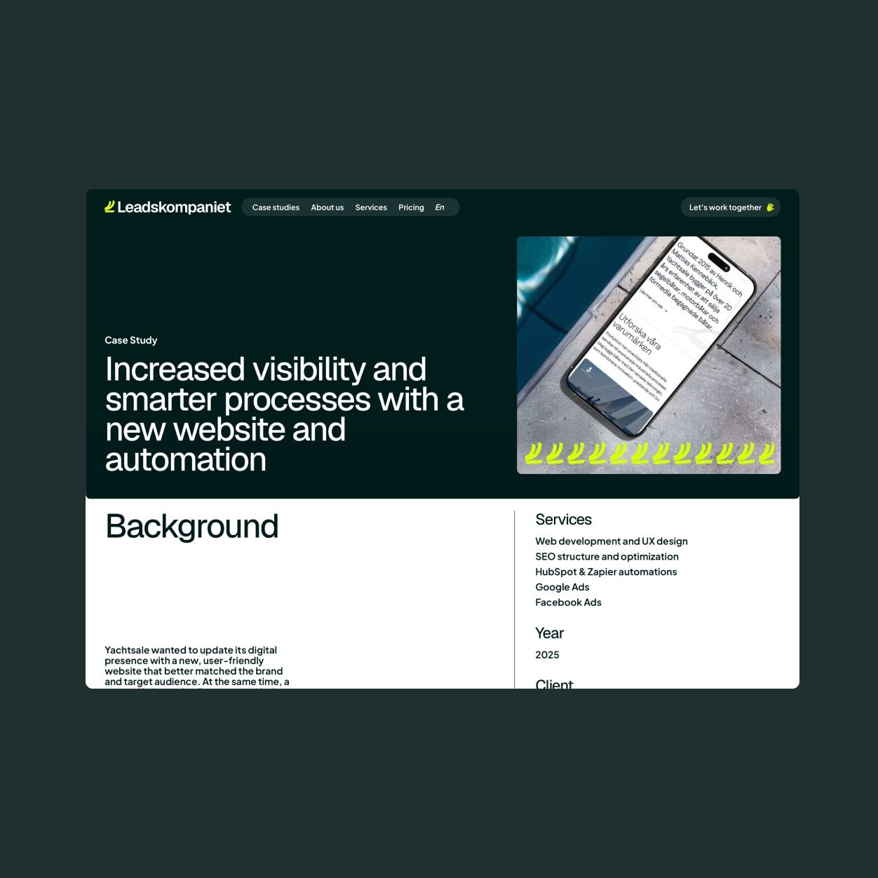 Leadskompaniet website design
