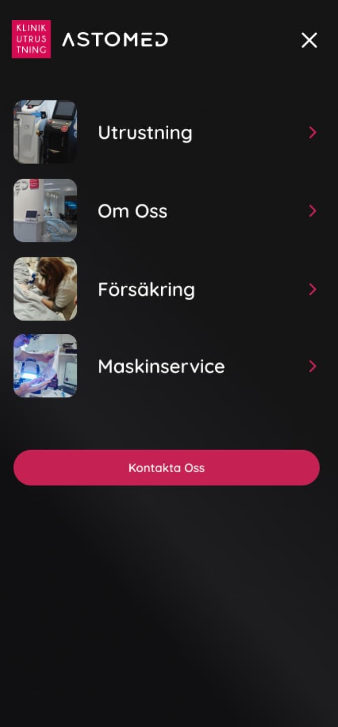 klinikutrustning website design