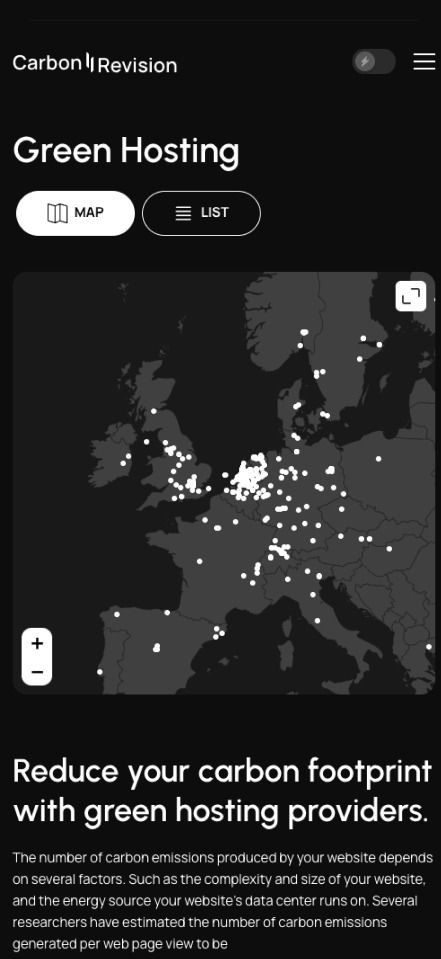 carbon website story page