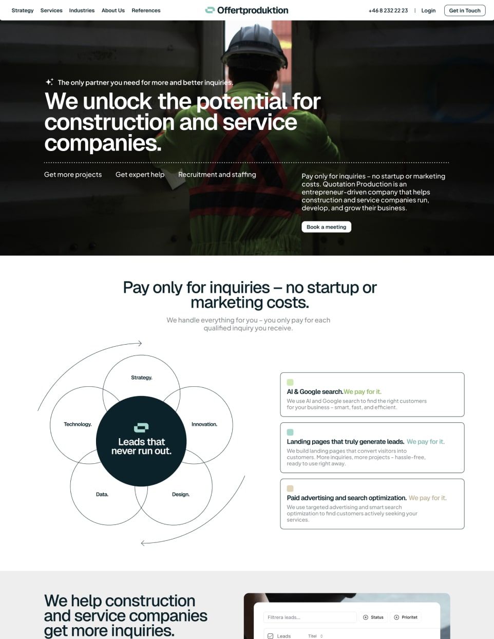 Offertproduktion website design