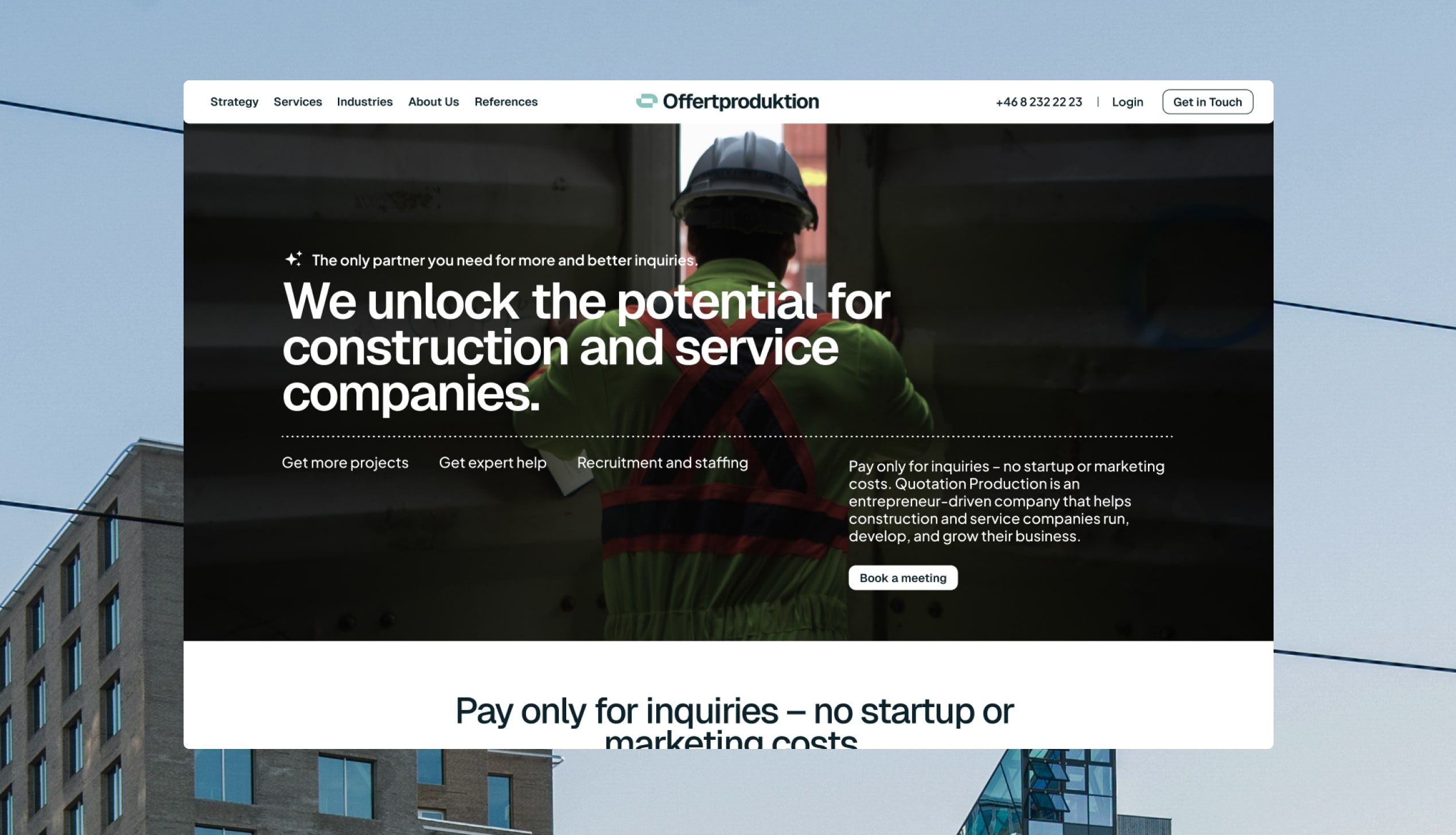 Offertproduktion website design