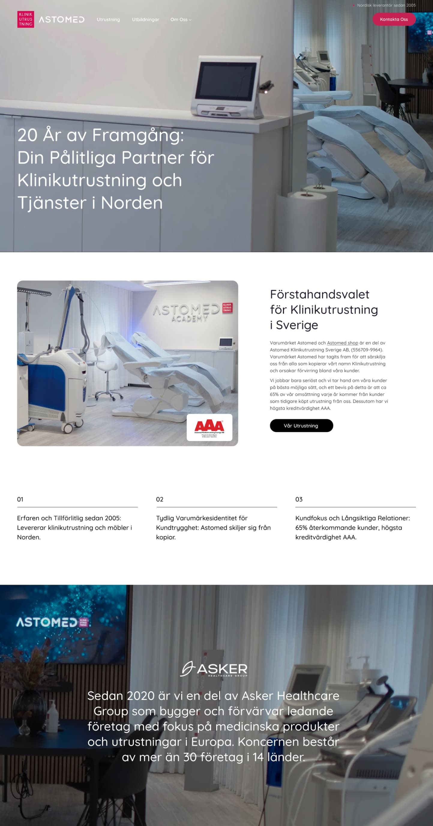 klinikutrustning website design