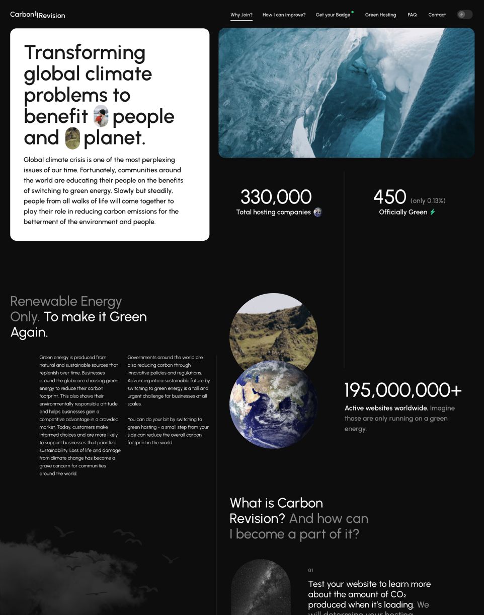 carbon website story page