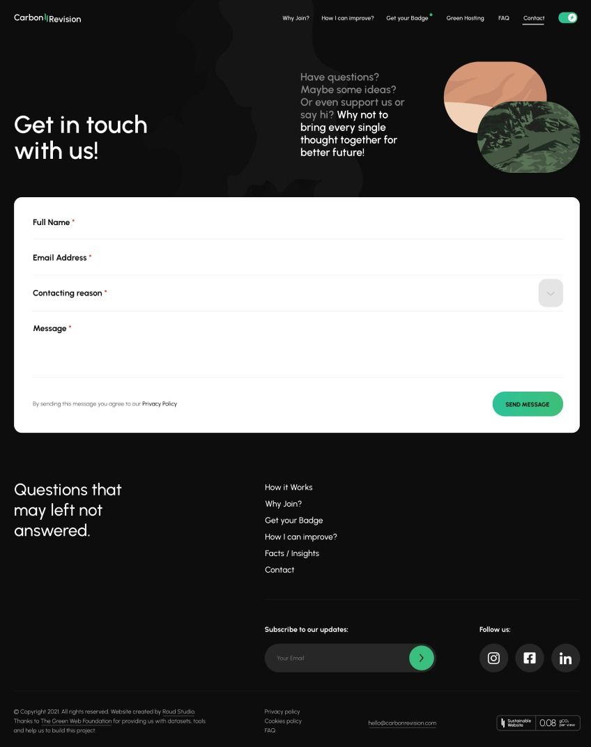 carbon website story page