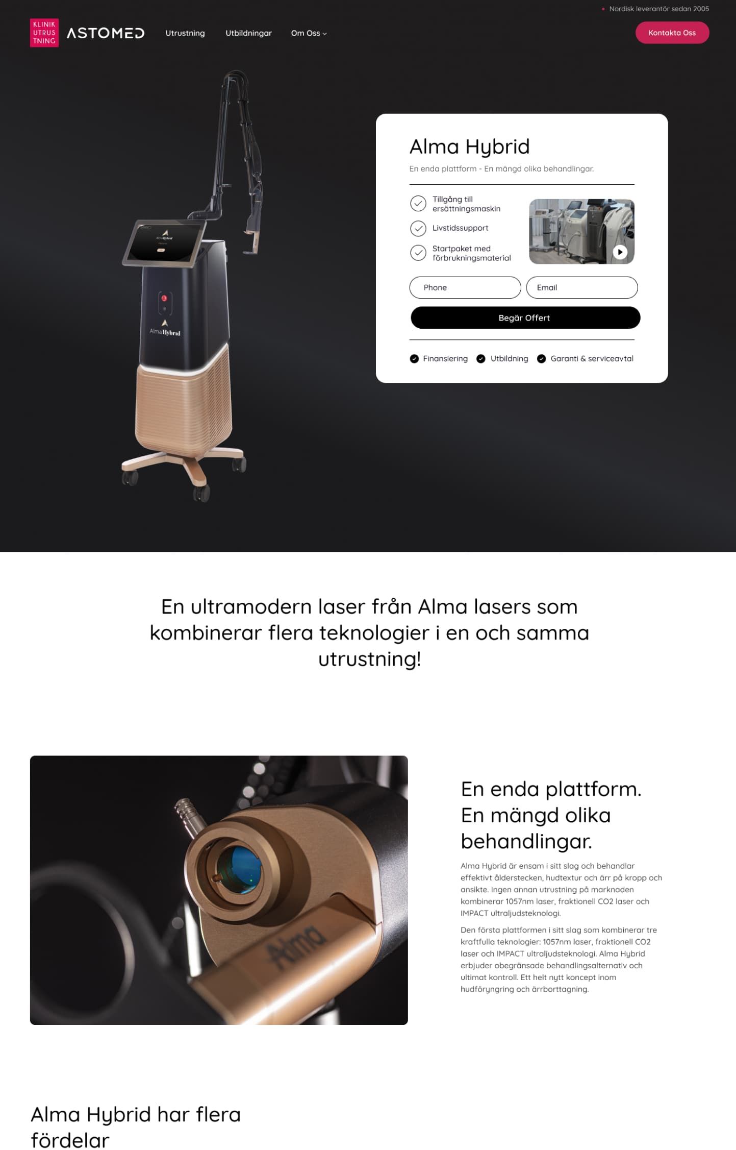 klinikutrustning website design