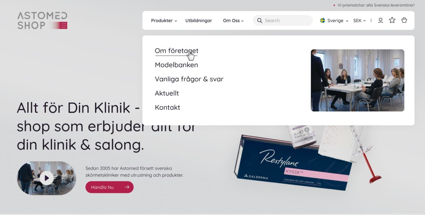 astomed website design