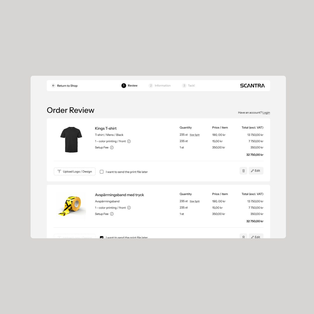 Scantra website design