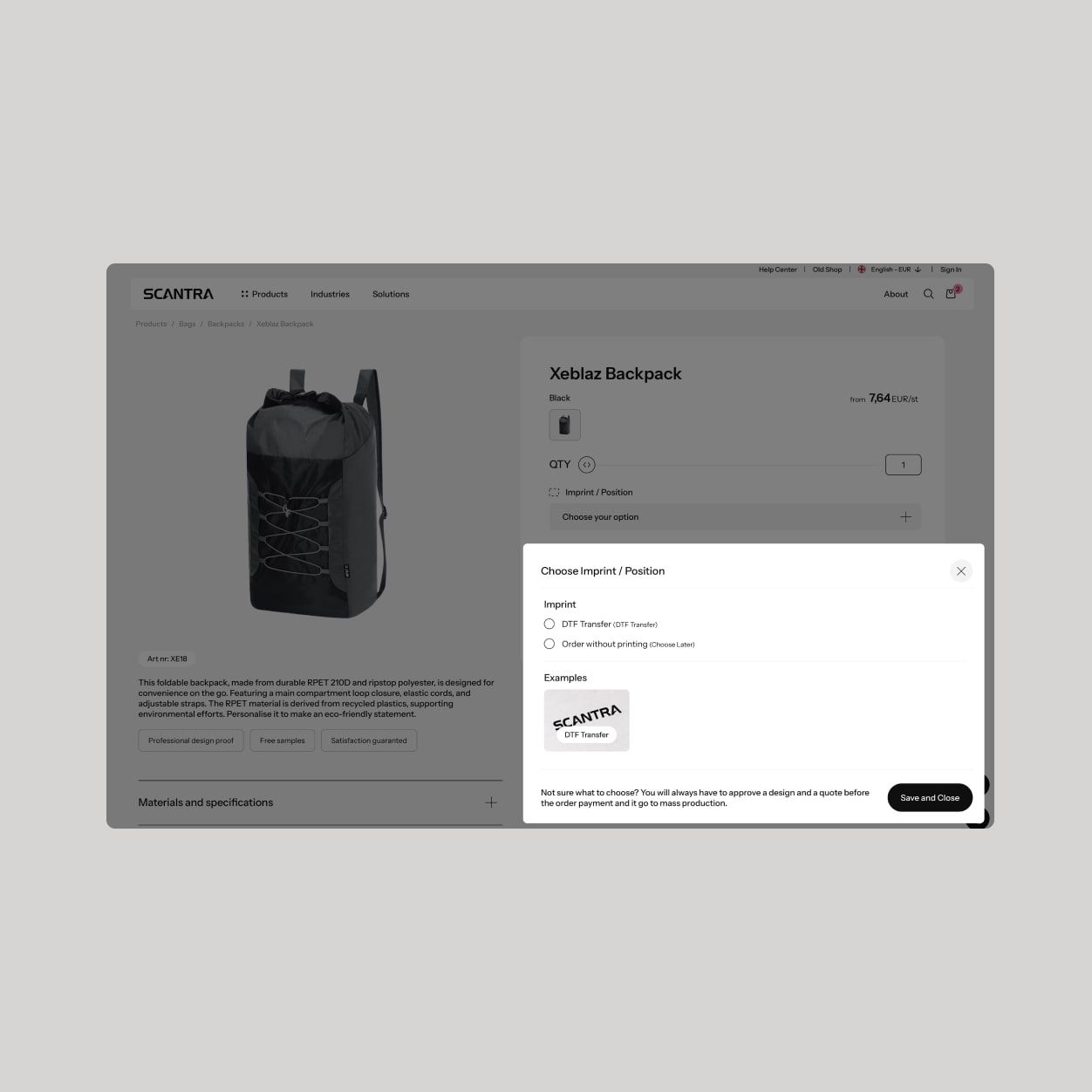 Scantra website design