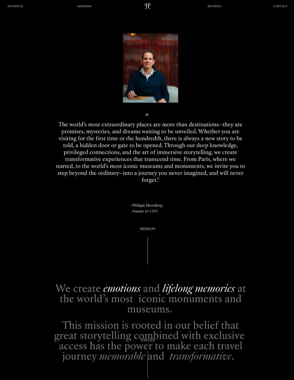 Secret Journeys website design