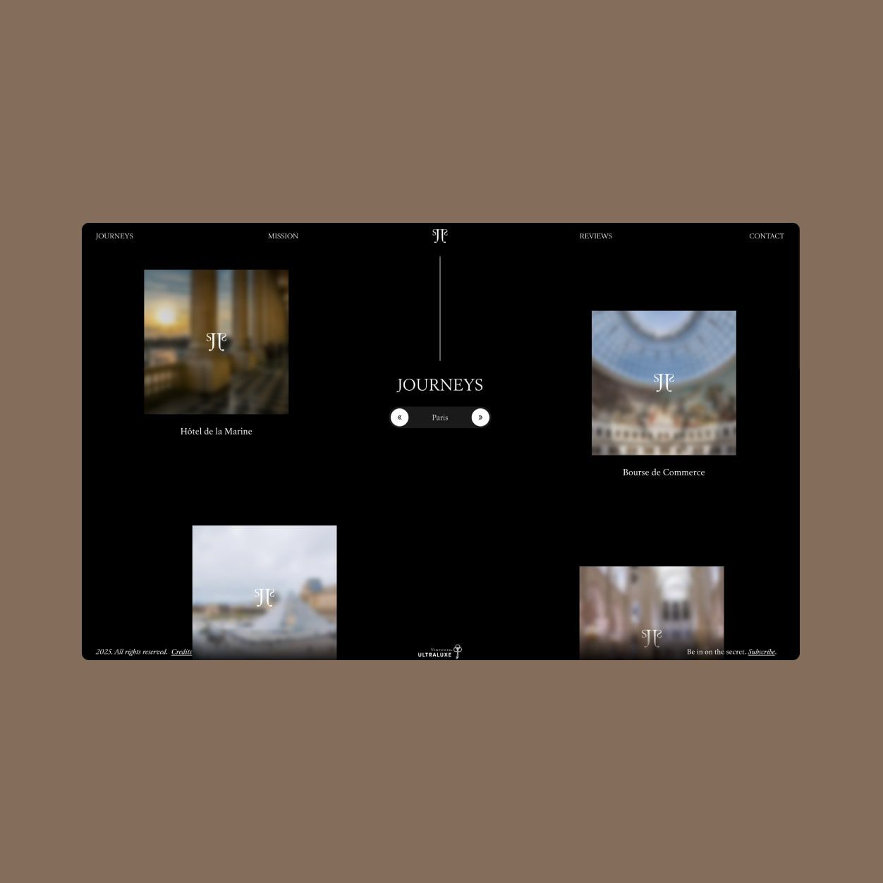 Secret Journeys website design