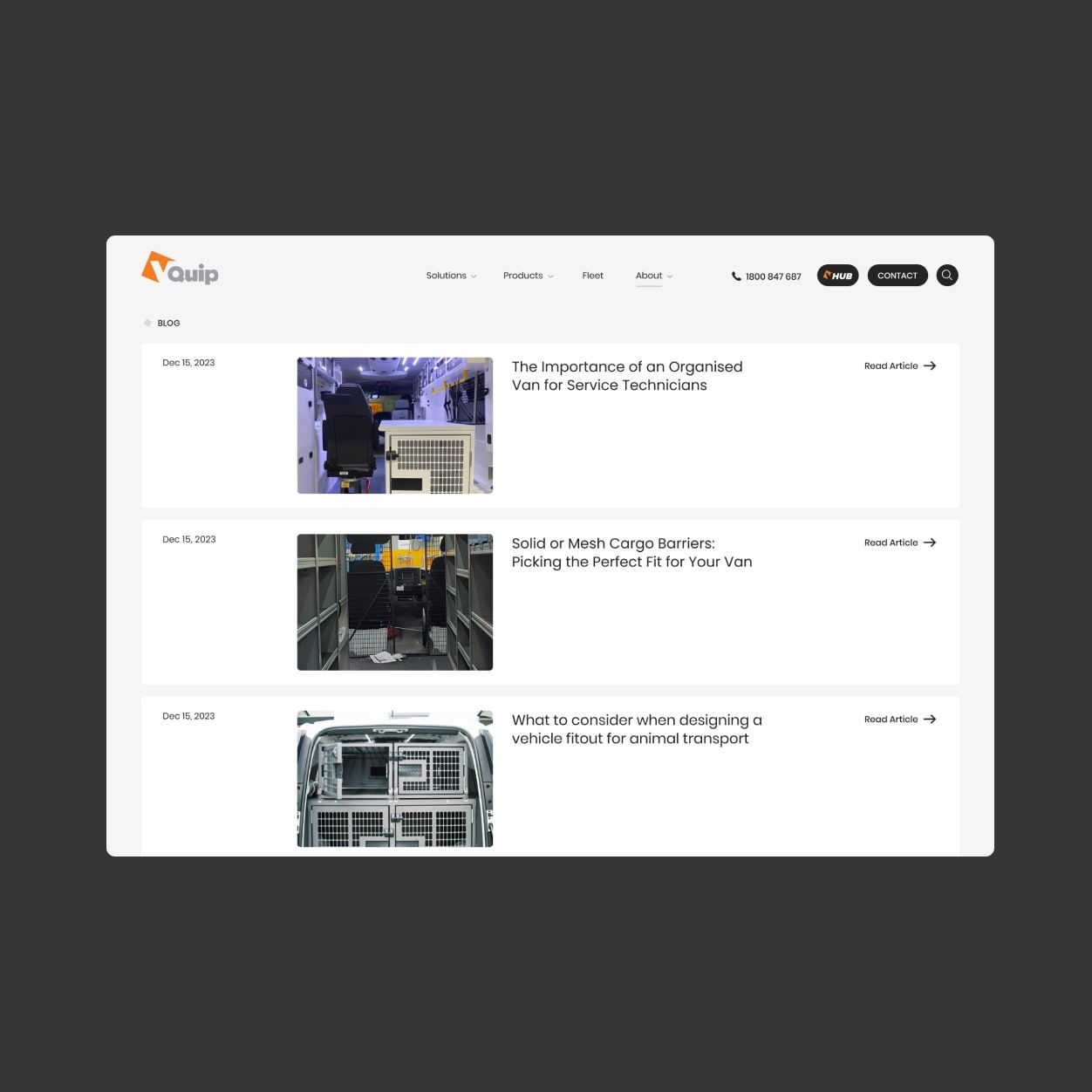 VQuip website design