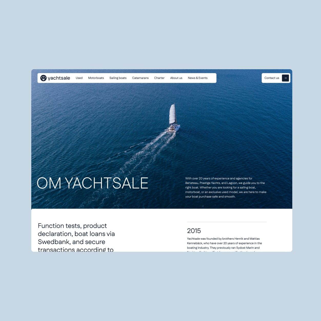 Yachtsale website design