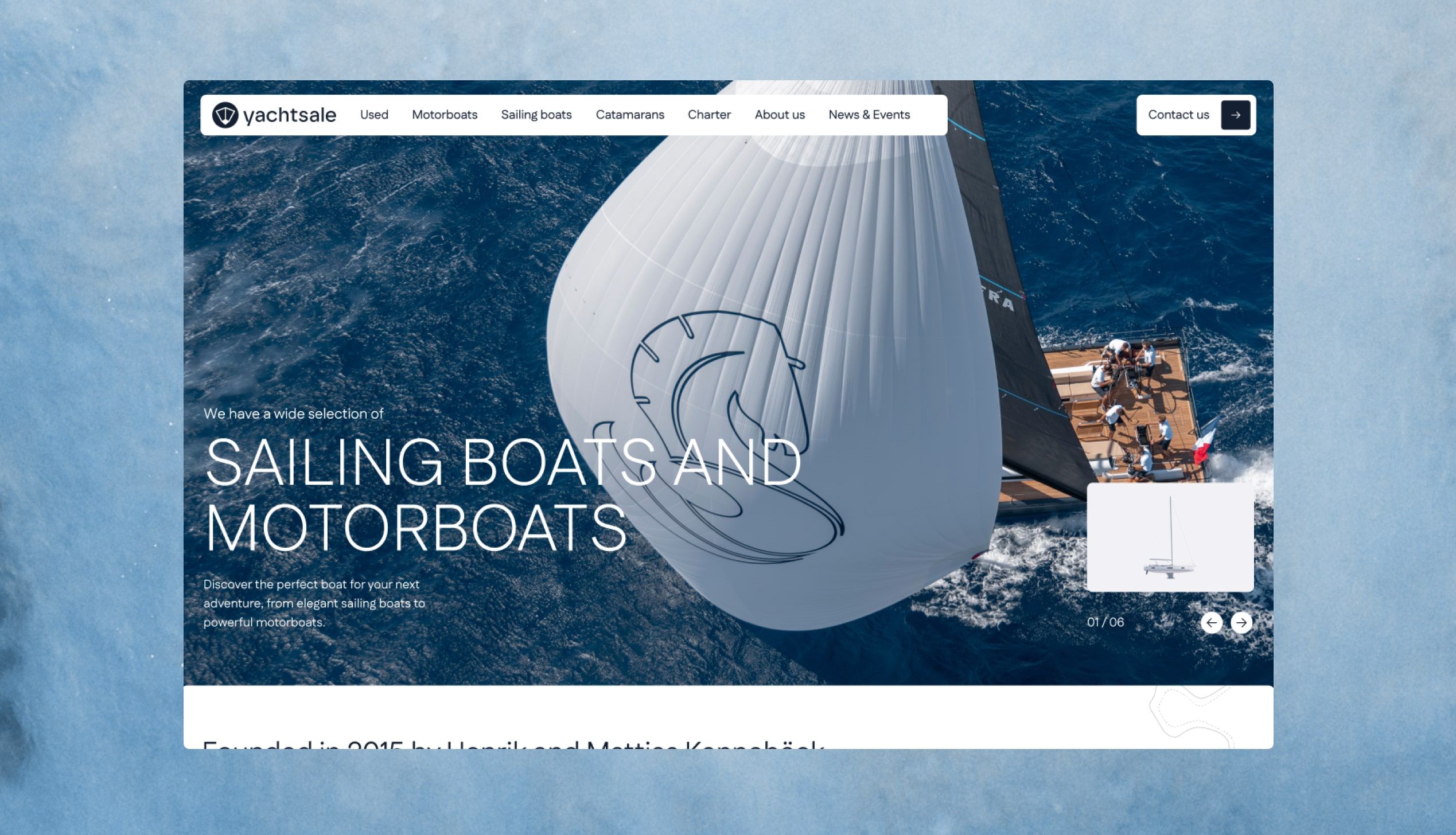 Yachtsale website design
