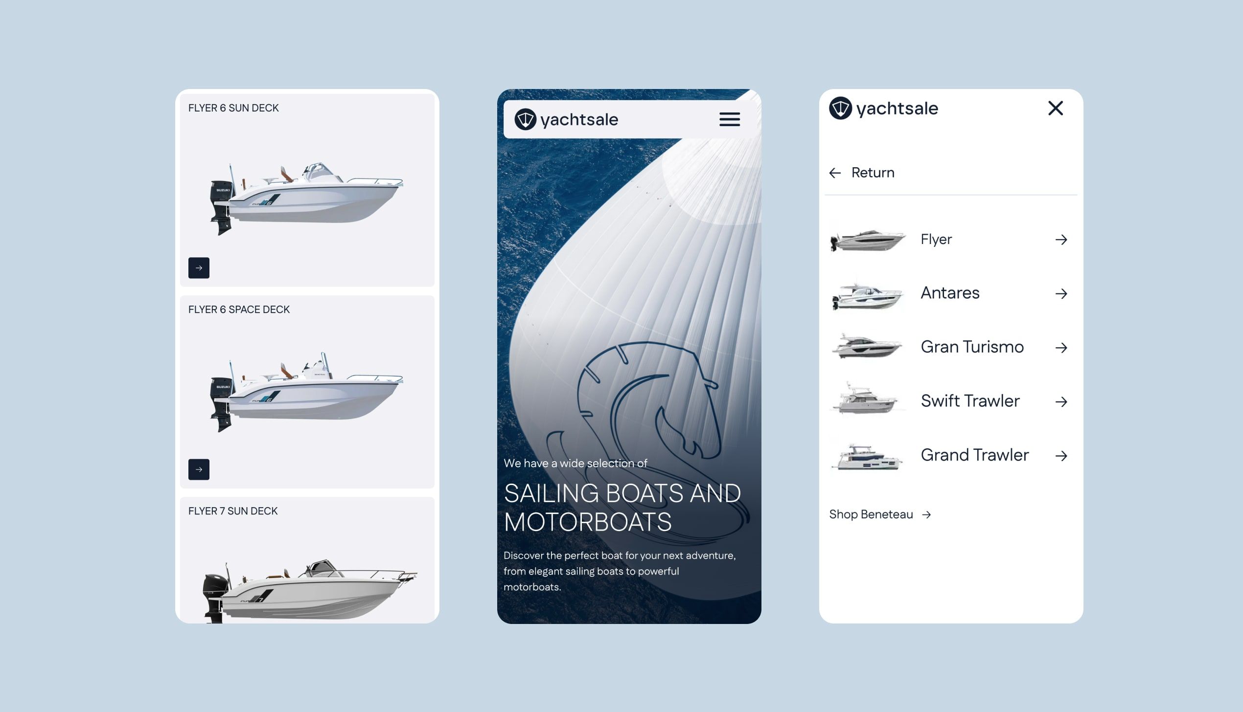 Yachtsale website design